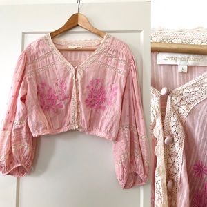 LoveShackFancy Pink Florence Top